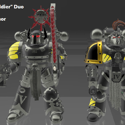 Custom-Steel-Soldier-Duo-1.png Free 3D file Custom 1/18 Steel Soldier Duo (4.76 inches tall)・3D printable object to download