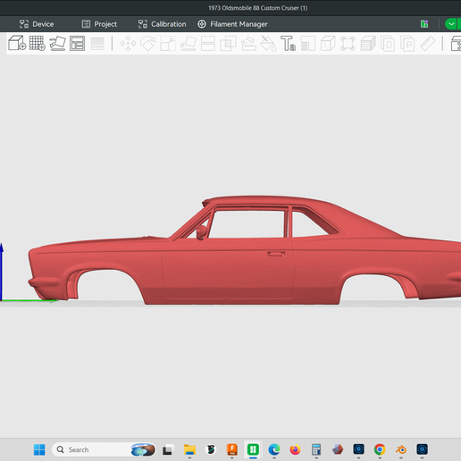 1969 AMC Rebel SST car model hollow body shell, 1/24 scale true, scalable to size, resin, fdm, 3d print, stl file
