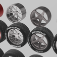 14.png PACK OF 05 20'' WHEELS AND 6 TIRES FOR SCALE AUTOS AND DIORAMAS!