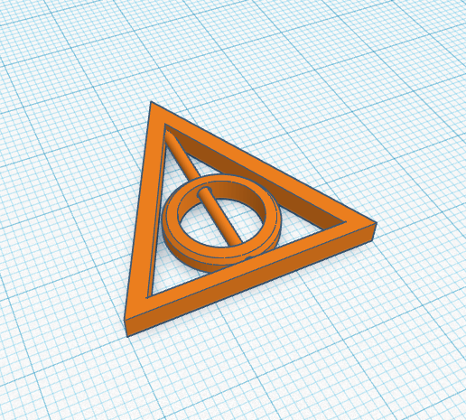 Deathly Hallows rotatable necklace or keychain - 3D model önizlemesi