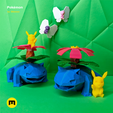 square-grass-groupe.png STL file Pikachu cute low-poly Pokemon・3D print design to download, 3D-mon