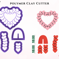 13-hearts-2.png Descargar archivo STL POLYMER CLAY CUTTER/COPYRIGHTED LICENSE/EULITEC.COM • Modelo para la impresora 3D, lorren3d