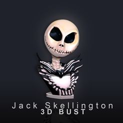 Jack Skellington.jpg Free STL file Jack Skellington 3D Bust・3D printer design to download
