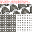 Unit-Markings-with-Numbers-1.png STL file Unit Markings with Grimdark Numbers 3D Transfers and complete shoulder pads・Template to download and 3D print