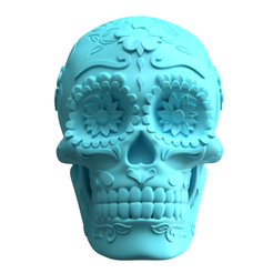 sugarskull 5.png STL-Datei Mexikanischer Zuckerschädel 3D Modell・3D-Druck-Idee zum Herunterladen