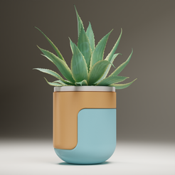 planter-v5.png Archivo OBJ gratuito Tehnika - Jardinera personalizable inspirada en la Bauhaus・Objeto para descargar e imprimir en 3D