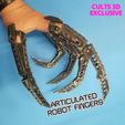 robot .jpg STL file Robot Fingers and Thumbs and UPDATED with longer finger parts 3 sizes・3D printer design to download