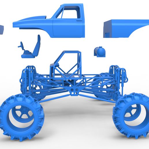 66.jpg Archivo 3D Diecast Mud truck 2 Escala 1:25・Modelo imprimible en 3D para descargar, CosplayItemsRock