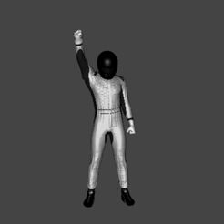 21-1.jpg F1 Driver Rally Motorcycle Driver Celebration Posing with Fist in the Air  x21x21