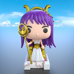 ATHENA__FRONT.png Fichier STL FUNKO ATHENA ET LE TRÔNE SAINT SEIYA- CHEVALIERS DU ZODIAQUE・Modèle à télécharger et à imprimer en 3D