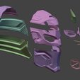 105.png Cyber Samurai - casque cosplay sci-fi - FICHIER NUMÉRIQUE STL POUR IMPRESSION 3D