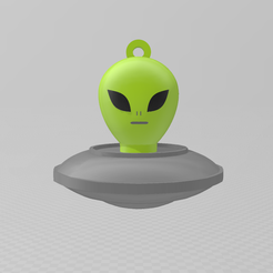 imagen_2023-09-23_171917966.png STL-Datei Niedlicher Alien im UFO-Schlüsselanhänger kostenlos・3D-Druckvorlage zum Herunterladen