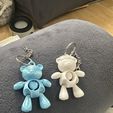 TEDDY, ARTICULATED AND FIDGET KEYCHAIN printed in place without supports
