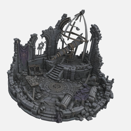 🪄 Ruined Wizard Observatory Destroyed Fantasy Astronomy Tower Medieval ...