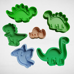 push-diseño.png Archivo 3D Set de dinosaurios x6・Modelo de impresora 3D para descargar, escuderolu