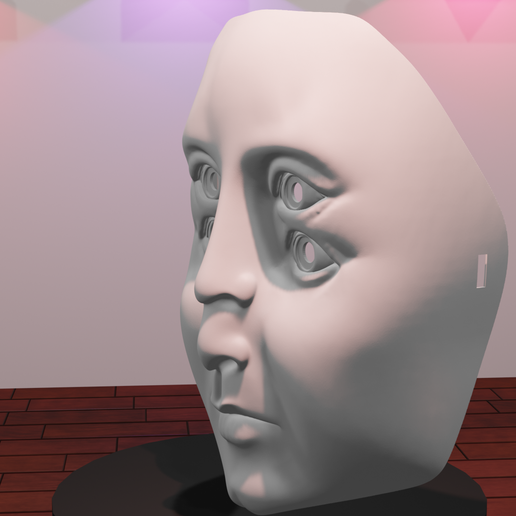 👁️ Double Eye Double Nose Illusion Mask・ STL File for 3D printing・Cults
