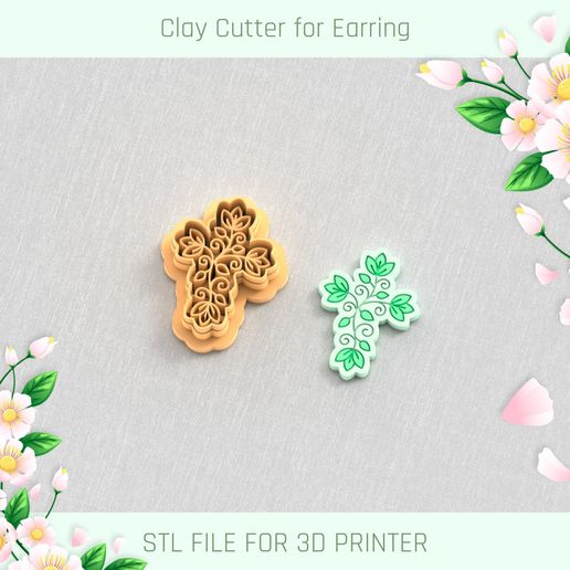 Botanical Cross Clay Cutter