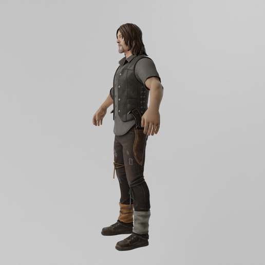 🧟 Daryl Dixon Lowpoly Rigged・ OBJ File for ・Cults