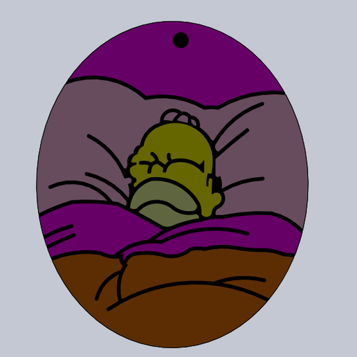 homer sleeping keychain 3D model