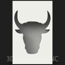 1.png 3D file 3D Model STL File for CNC Router Laser & 3D Printer Bull Silhouette・3D printer design to download