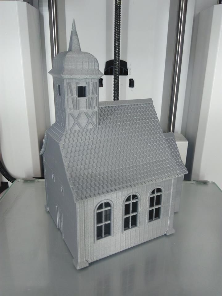 P01.jpg Download STL file Small Church • 3D print template, 3decors