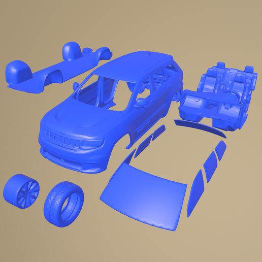 🚗 Jeep Grand Cherokee Trackhawk 2018 Printable Car In Separate Parts ...