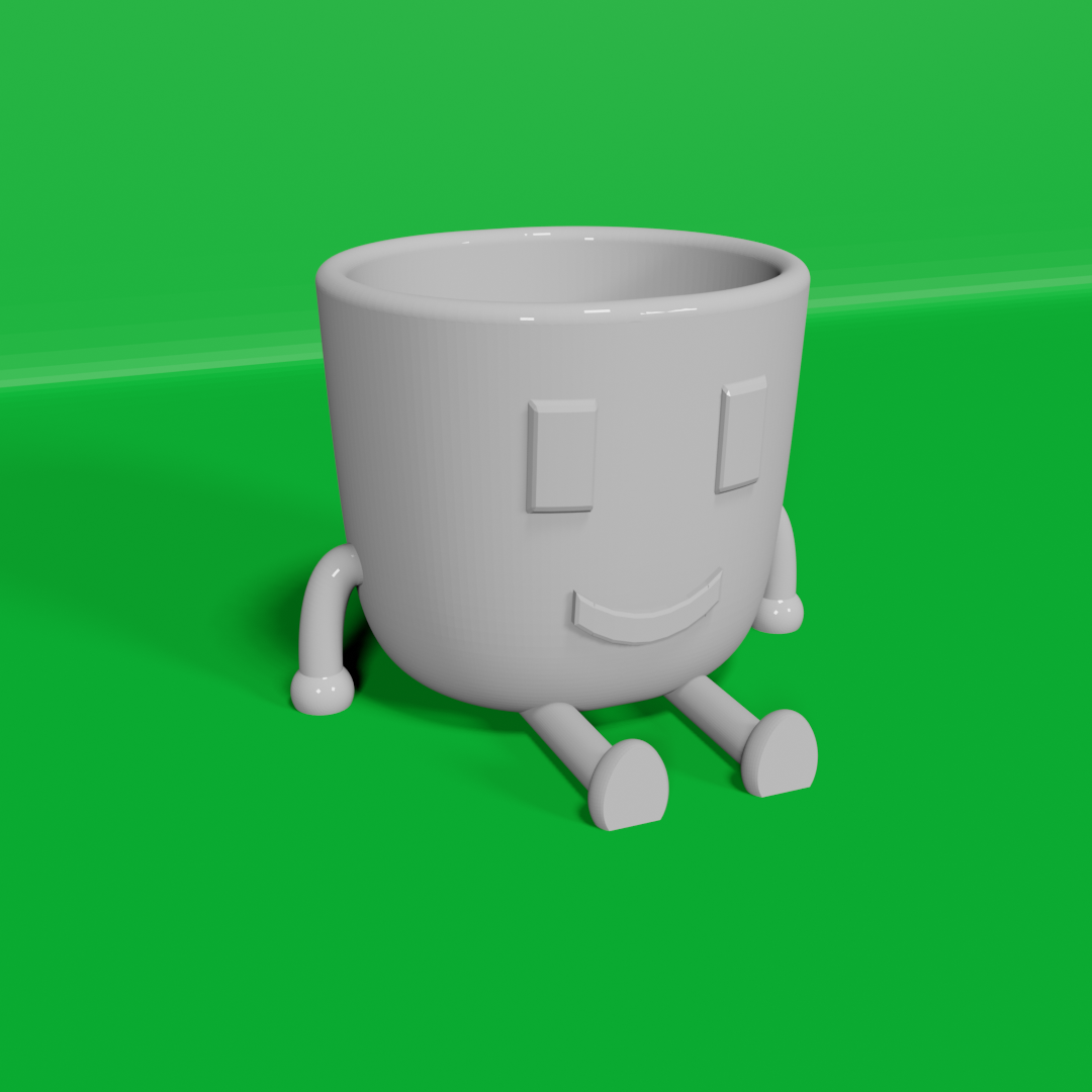 Download STL file flowerpot with feet and face • Object to 3D print ・ Cults