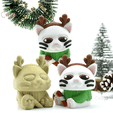 Cutie3D-Christmas Reindeer Cat Keycap Fidget Clicker Keychain_05.png Cutie3D Christmas Reindeer Cat Keycap Fidget Clicker Keychain - Cute Backpack Keychain