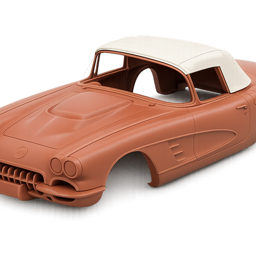1958 Chevrolet Corvette Convertible, hollow body, clean shell, rc cars, slot cars, scale, model
