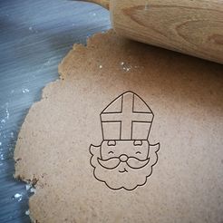St. Nicholas_koekjesvorm.jpg STL-Datei Nikolaus Ausstechform・Design zum Herunterladen und 3D-Drucken