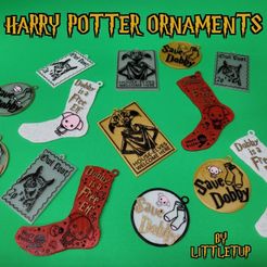Harry Potter  Or.jpg Archivo STL gratis Adornos del árbol de Navidad de Harry Potter・Plan de impresión en 3D para descargar