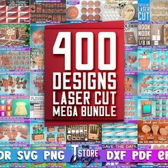 1.jpg 3D file Pack of 400 Vector laser cutting and engraving (red)・Model to download and 3D print