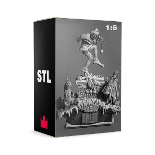 STL Premium - The Grinch - Cindy and Max Diorama 3D model