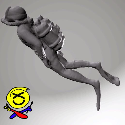 Obtain OBJ file Scuba divers • 3D printable design ・ Cults