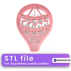 Hot-air-balloon-2-cookie-cutter.png Hot Air balloon 2 cookie cutter - the sky cookie cutters file