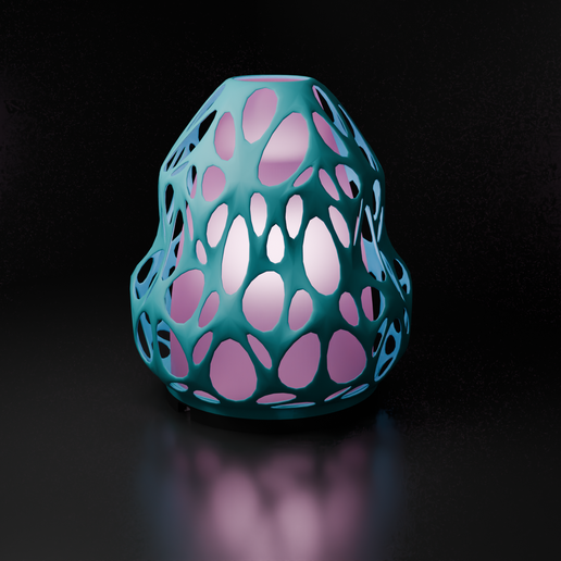 Voronoi LED Table Lamp Shade – Wemos D1 Mini + LED Strip - 3D model önizlemesi