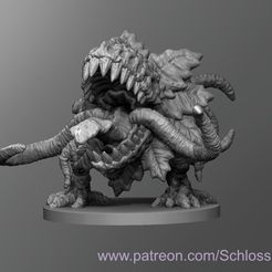 www.patreon.com/Schlossbauer STL-Datei Dunkle Welt Schnapp-Drache kostenlos・Objekt zum Herunterladen und Drucken in 3D