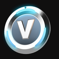 V-Bucks-keychain.png STL file V-Bucks Keychain・3D printable design to download