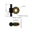 CD50-Shaft-TD.jpg Worm Gear - Center D. 50 mm - Ratio  45 & 50 - Worm with Shaft