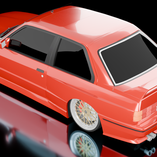 BMW m three competition keychain with STL or OBJ and blend file