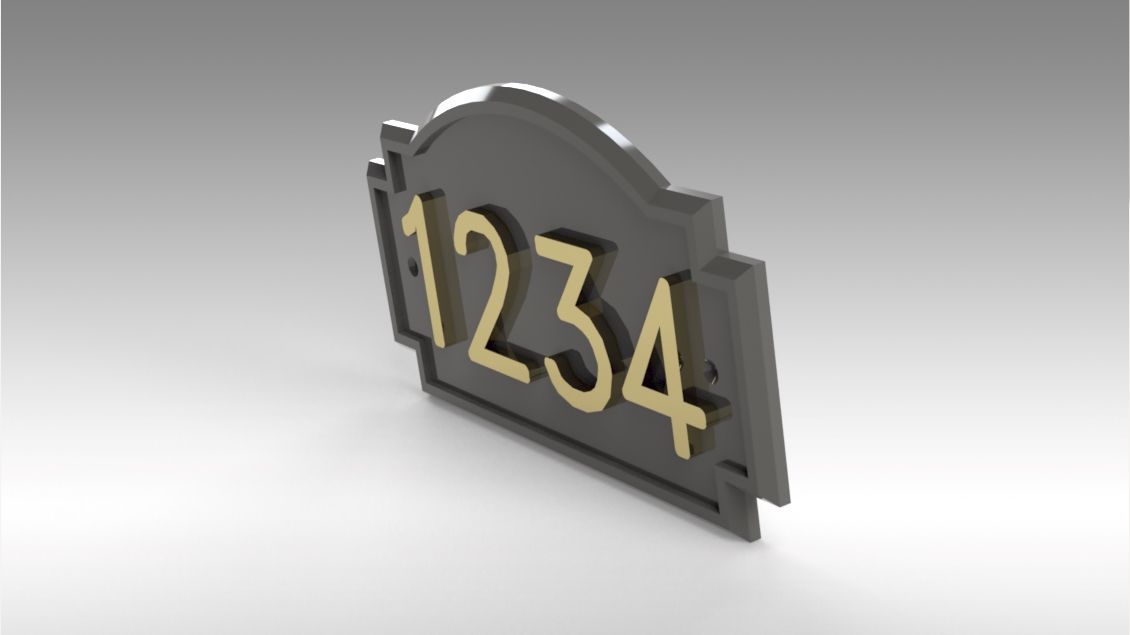 Untitled 173.jpg STL file Address Wall Plate with Custom Numbers・3D printer model to download, Trikonics