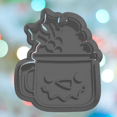 Christmas Snowman Mug Cookie Cutter - 3D model önizlemesi