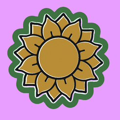 sunflower1-3.png STL-Datei Sonnenblume V1・3D-druckbare Vorlage zum herunterladen