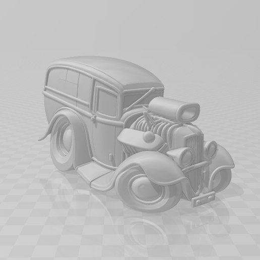 panel hot rod cartoon 3D model