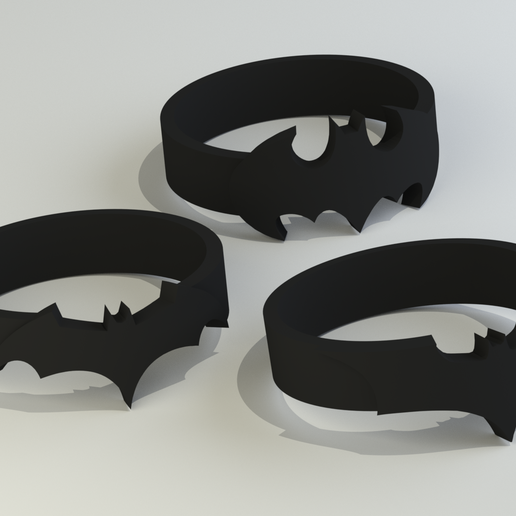 batman rings2.png Download STL file Batman Rings (sizes US 6 - 12) • 3D print object, Endless3D