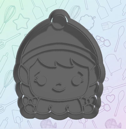 Elf Girl Face Cookie Cutter