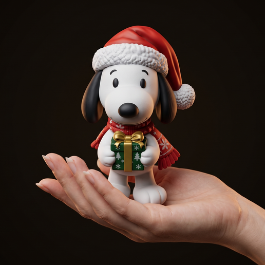 Christmas Holiday Beagle Dog Pup Miniature STL + 3MF AMS Santa Hat Gift Scalable All Scales 28mm 32mm 75mm FDM SLA