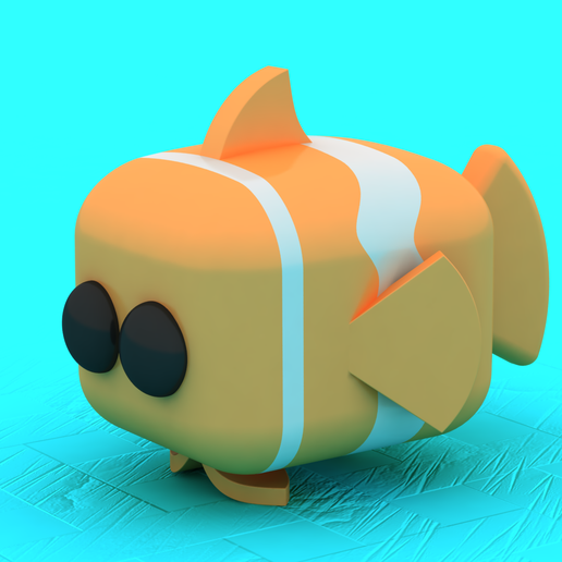 Cute Low-Poly Orange Fish