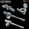 1_ash-wastes_heavy-stubber_grenade-launcher.jpg Weapons set for the land train ‘COLOSUS’