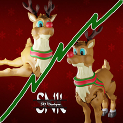 reindeer.png Archivo STL ADORNO CON ESTAMPADO DE RENOS EN SU SITIO・Objeto de impresión 3D para descargar
